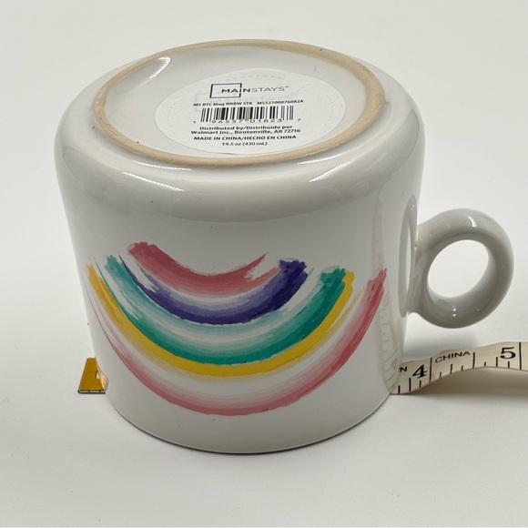 NWT Mainstays Rainbow Striped Stackable Ceramic Mug - Picture 5 of 5